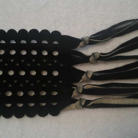 ❤SALE 2 FOR 30❤ Boho hippy festival perforated pierced fringe belt - Picture 7 of 9